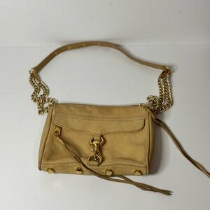 Rebecca Minkoff Camel Tan Leather Mini Mac Clutch Purse